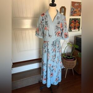 Floral Blue Maxi Dress